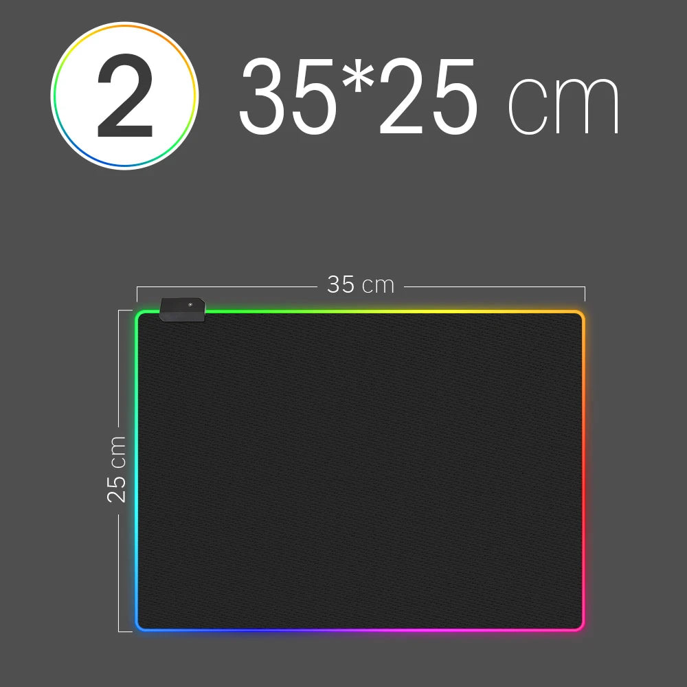 RGB LED Gaming Mouse Pad — 10 Sizes