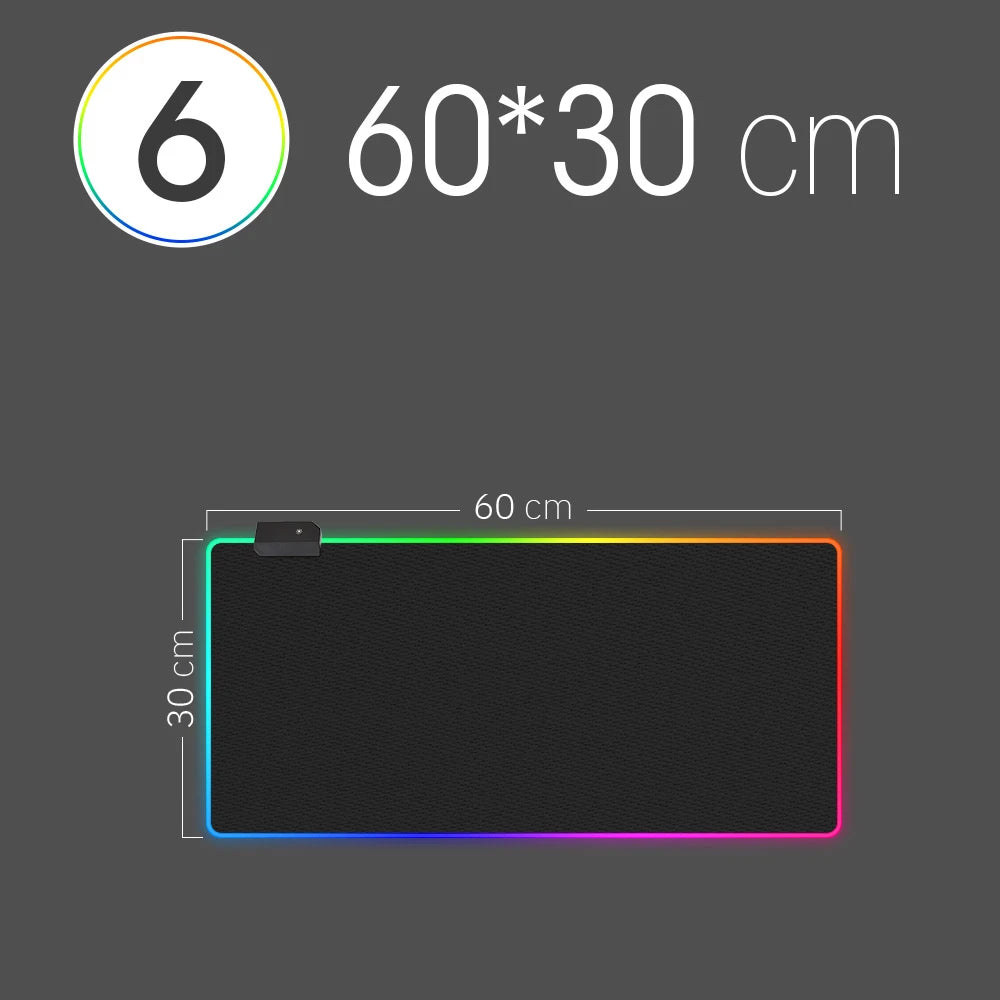 RGB LED Gaming Mouse Pad — 10 Sizes