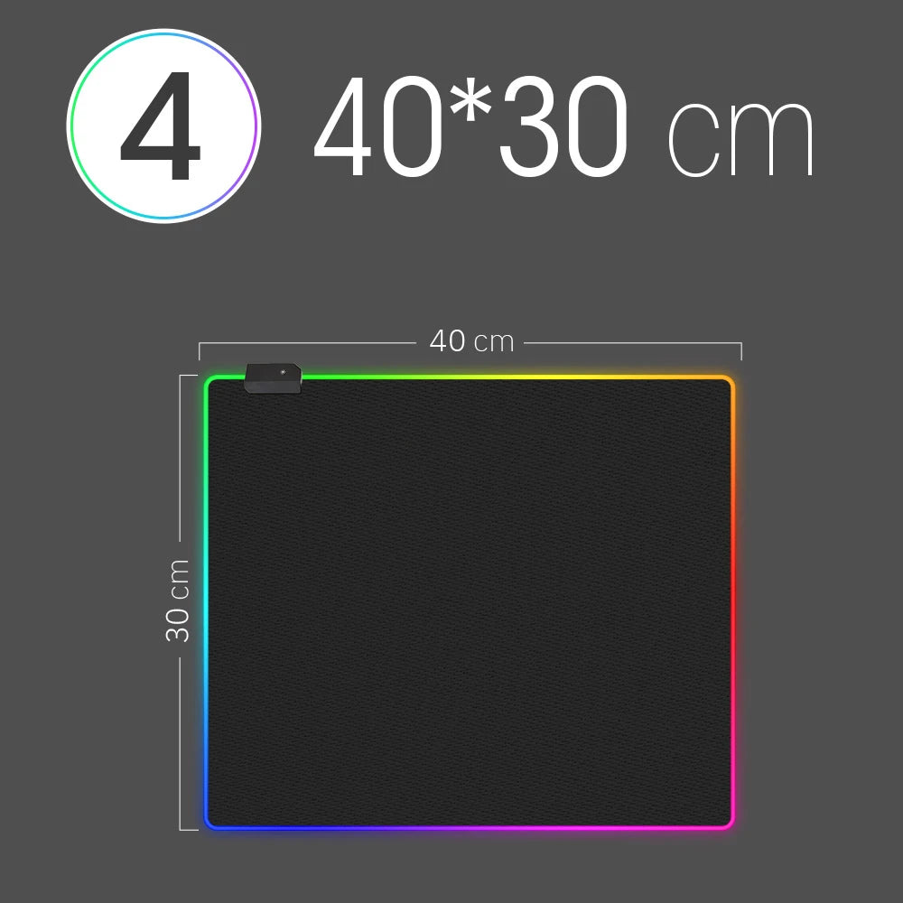 RGB LED Gaming Mouse Pad — 10 Sizes