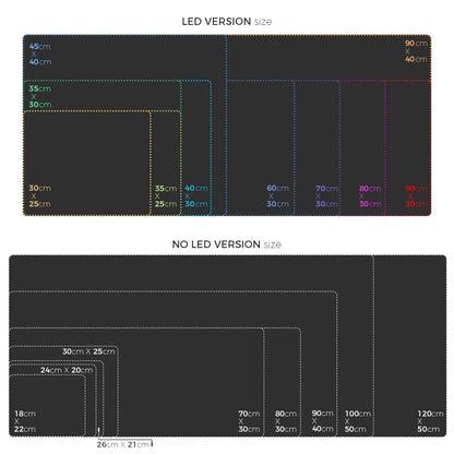 RGB LED Gaming Mouse Pad — 10 Sizes