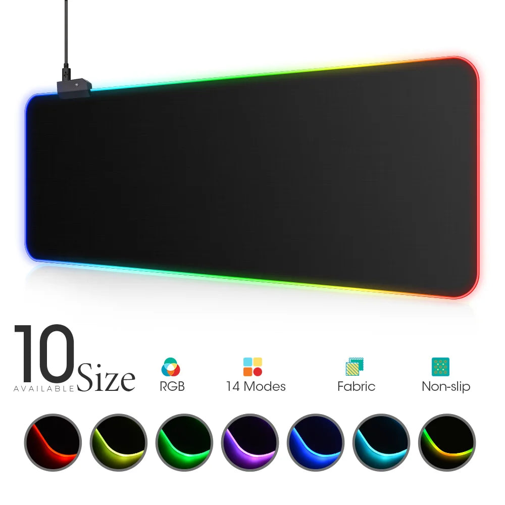 RGB LED Gaming Mouse Pad — 10 Sizes