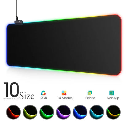 RGB LED Gaming Mouse Pad — 10 Sizes