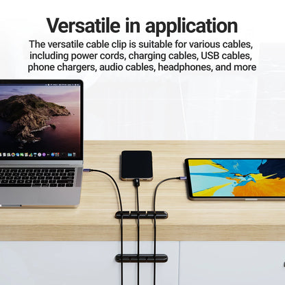 Cable Management Clips — Desk Organizer