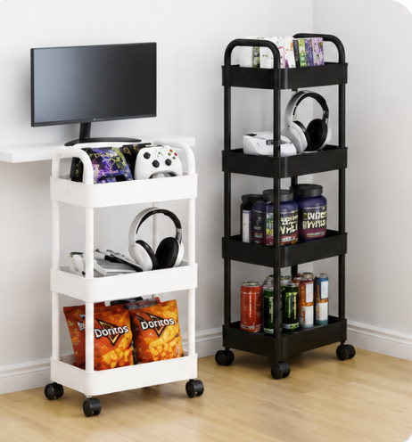 5-layer Kitchen Storage Shelf,mobile Trolley,floor Standing Multi-layer Storage Rack,For Bookshelf,snacks, fruits and Vegetables